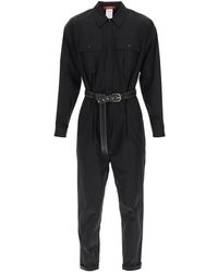 Max Mara Studio Fosco Cotton Jumpsuit - Black