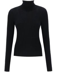 Ganni - Turtleneck Sweater With Back Cut Out - Lyst