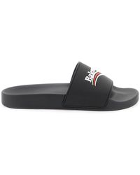 Balenciaga - "Pool Slides With Political Campaign Logo - Lyst