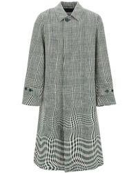 Burberry - Houndstooth Car Coat With - Lyst