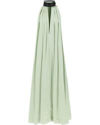 Ferragamo - Maxi Dress With Leather Buckle Detail - Lyst