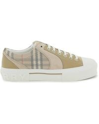 Burberry - Vintage Check &Amp; Leather Sneakers - Lyst