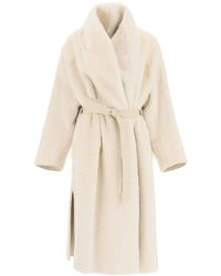 Max Mara CAPPOTTO LUNGO REVERSIBILE IN SHEARLIG - Bianco