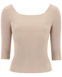 Fendi - Ribbed Cotton Sweater - Lyst
