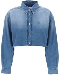 Givenchy - Denim Cropped Shirt For - Lyst