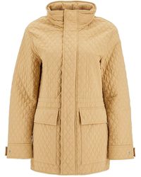 Burberry - Quilted Jacket With Removable Hood - Lyst