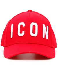 black and red icon cap
