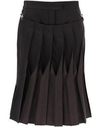 Fendi - Duchesse Skirt With Pleated Panel - Lyst
