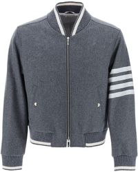 Thom Browne - "4-bar Varsity Jacket In Wool Mel - Lyst