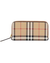 Burberry - Check Faux Leather Wallet - Lyst
