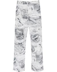 Thom Browne - Cropped Pants With 'nautical Toile' Motif - Lyst
