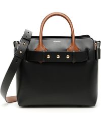 Burberry Marais Small Belted Leather Satchel Bag - Black
