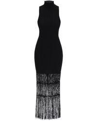 Khaite - "Ribbed Knit Dress With Fringe Details" - Lyst
