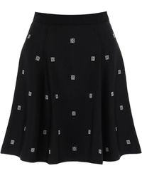 Givenchy - Knitted Mini Skirt With 4g Motif - Lyst