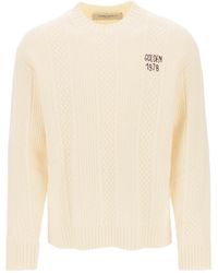 Golden Goose - Sweater With Hand-embroidered Logo - Lyst