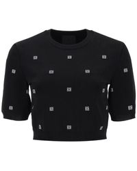 Givenchy - Knitted Cropped Top With 4g Motif - Lyst