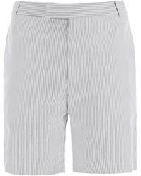 Thom Browne - Striped Cotton Bermuda Shorts For - Lyst
