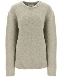 Lemaire - Sweater In Melange-effect Brushed Yarn - Lyst