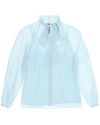 Max Mara Studio - Fascino Silk Shirt With Lavalliere Tie - Lyst