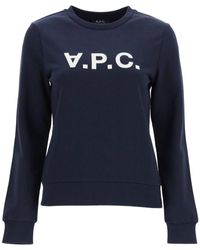A.P.C. - V.p.c. Flock Logo Sweatshirt - Lyst