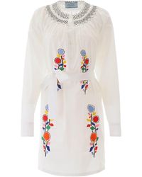 Prada Embroidered Dress - White