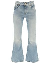 Balmain - Jeans Crop Bootcut Stile Western - Lyst