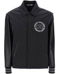 Valentino Garavani - Varsity Jacket With Leather Sleeves - Lyst