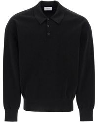 Ferragamo - Long Sleeve Lurex Polo Shirt - Lyst