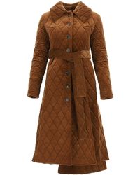 A.W.A.K.E. MODE Quilted Corduroy Coat - Brown