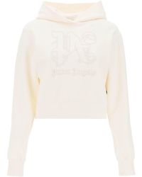 Palm Angels - Logo-embroidered Hooded Cotton Sweatshirt - Lyst