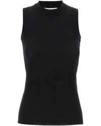 Sportmax - Sleeveless Ribbed Knit Top - Lyst