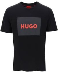 HUGO - T Shirt Dulive Con Box Logo - Lyst