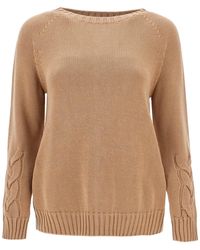 Max Mara - Cotton Cable Knit Sweater - Lyst