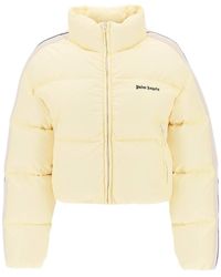 Palm Angels - Cropped Puffer Jacket With Bands On Sleeves - Lyst