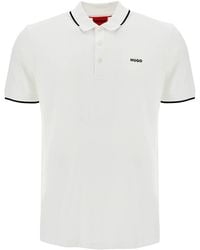 HUGO - Slim Fit Piqué Polo Shirt - Lyst