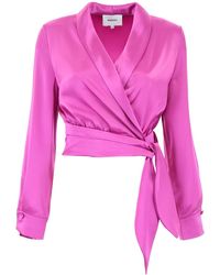 Nanushka Salome Cropped Blouse - Pink