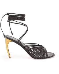 Ferragamo - Curved Heel Sandals With Elevated - Lyst