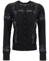 Dolce & Gabbana - Lace-Insert Cardigan With Eight - Lyst
