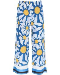 Marni Euphoria Print Cropped Trousers - Blue