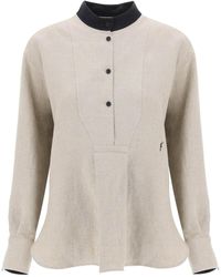 Ferragamo - Linen Tunic Shirt - Lyst