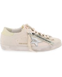 Golden Goose - Super-Star Canvas And Leather Sneakers - Lyst