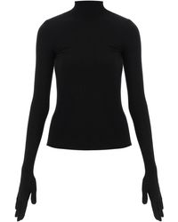 Balenciaga - Turtleneck Sweater With Built-In Gloves - Lyst
