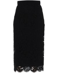 Dolce & Gabbana - Lace Pencil Skirt With Tube Silhouette - Lyst