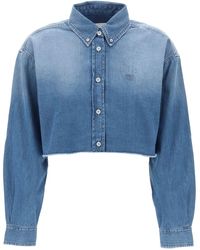 Givenchy - Denim Cropped Shirt For Women - Lyst