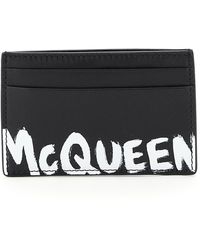 Alexander McQueen Graffiti Card Holder - Black