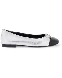 Tory Burch - Laminated Ballet Flats With Contrasting Toe - Lyst