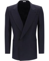 Alexander McQueen - Wool And Mohair Double-breasted Blazer - Lyst