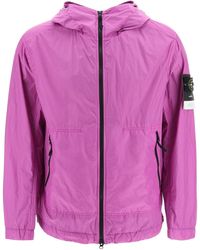 Stone Island GIUBBINO IN GARMENT DYED CRINKLE REPS R-NY - Rosa
