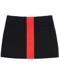 Ferragamo - Tweed Mini Skirt With Satin Intarsia - Lyst