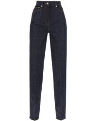Ferragamo - Straight Jeans With Contrasting Stitching Details - Lyst